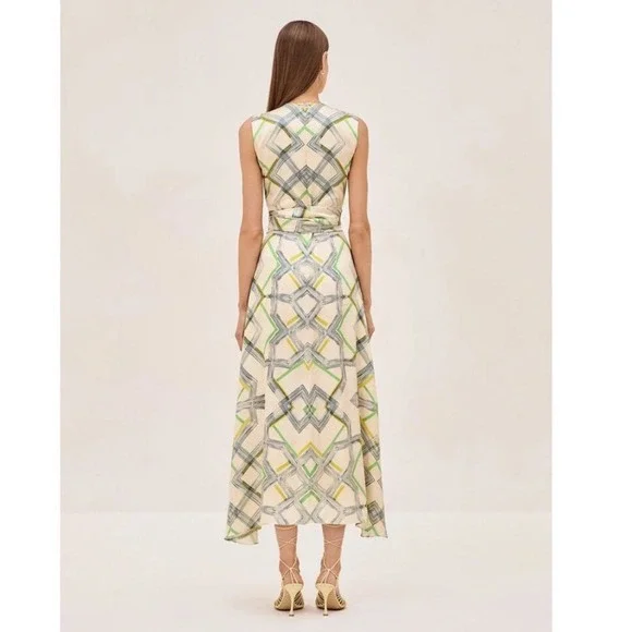 Alexis NWT Biasca Midi Dress Size Medium Geometric Print Sleeveless‎ Summer Chic